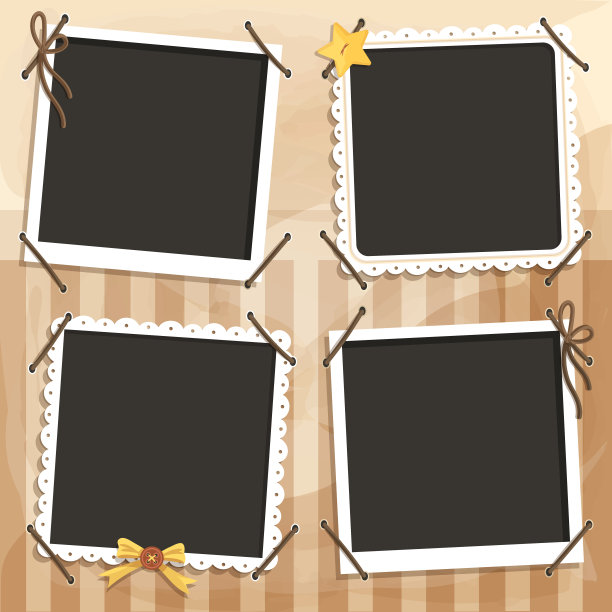 复古剪贴簿框架复制空间矢量插图图片下载