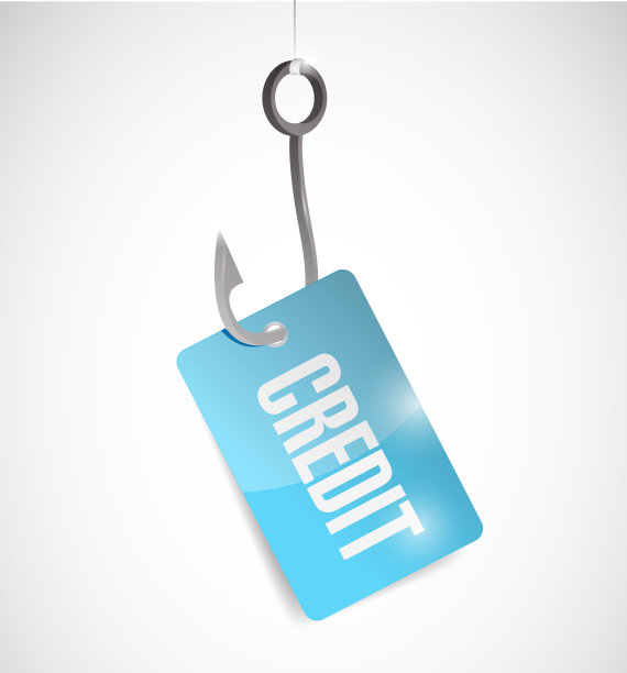信用标签和鱼钩插图设计图片下载
