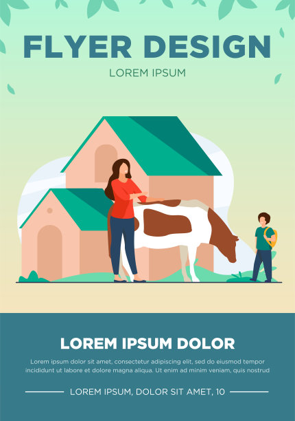 站着的女人，奶牛和男孩向她走去图片下载