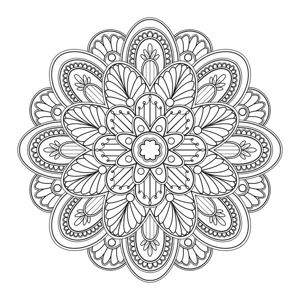 曼荼罗图案上色图片下载