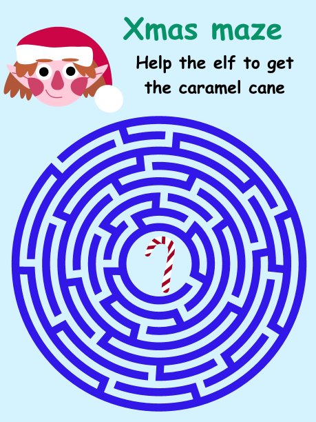 有趣的圣诞儿童迷宫游戏股票矢量插图图片下载