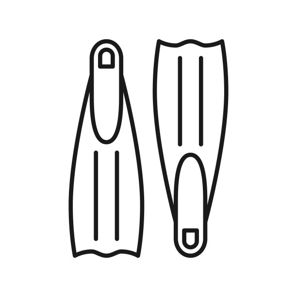 潜水脚蹼图标。游泳的鳍状肢。图片下载