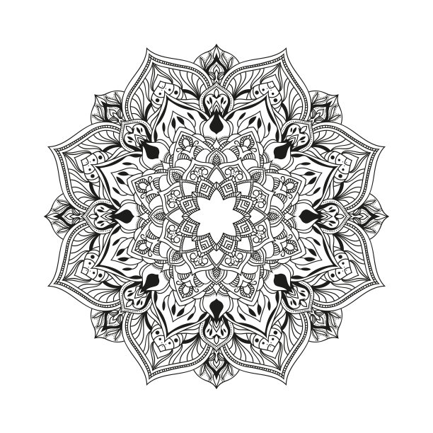 手绘花卉曼陀罗图片下载