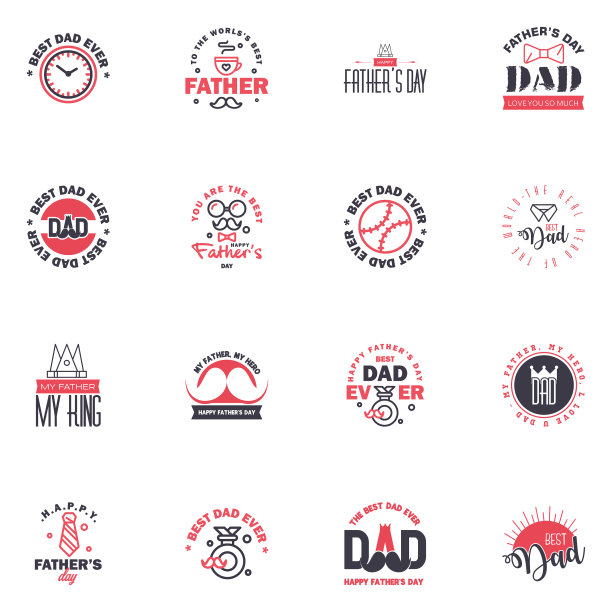 设置父亲节16黑色和粉色的设计图片下载