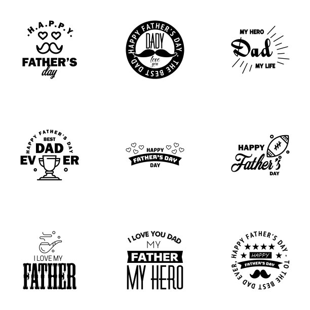 9黑set快乐父亲节排版图片下载