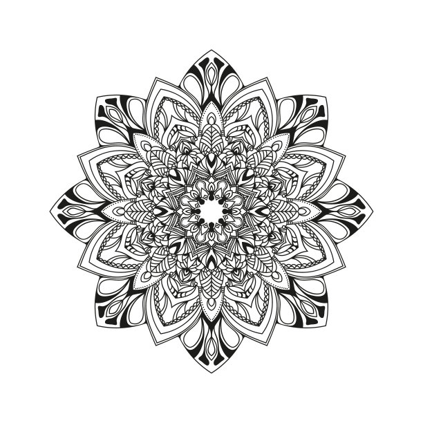 手绘花卉曼陀罗图片下载