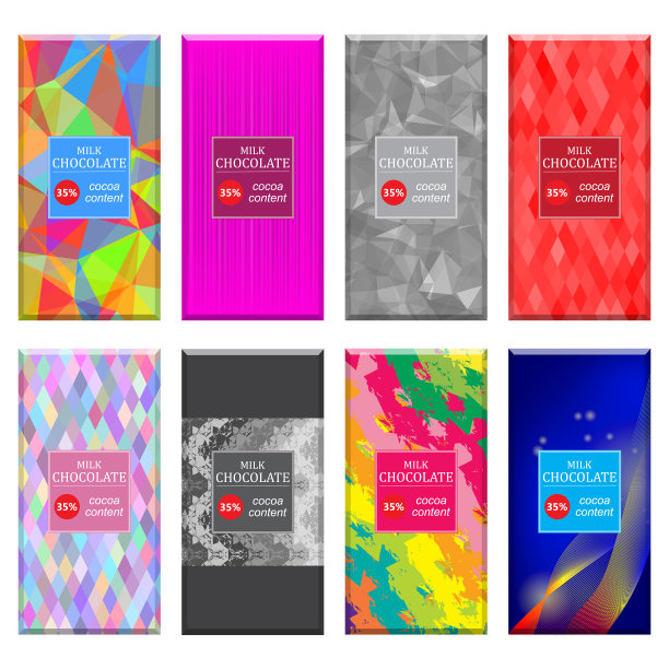 设置不同的牛奶巧克力棒隔离图片下载