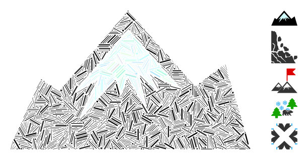 Hatch拼贴山图标图片下载