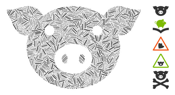 Dash拼贴猪头图标图片下载