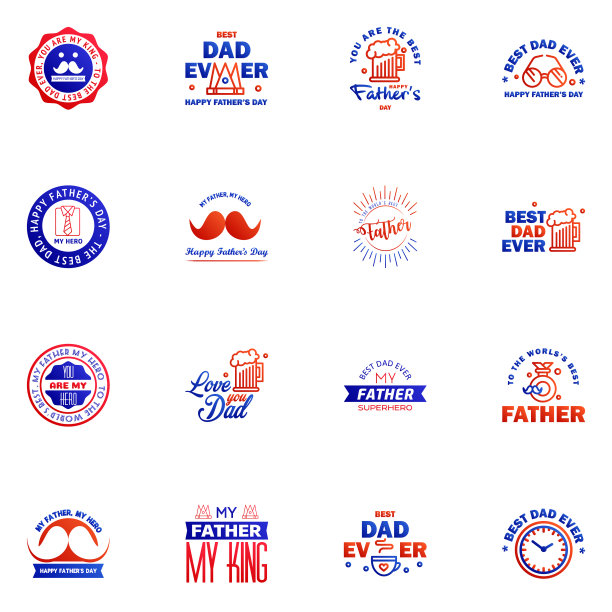 父亲节快乐书法贺卡16图片下载