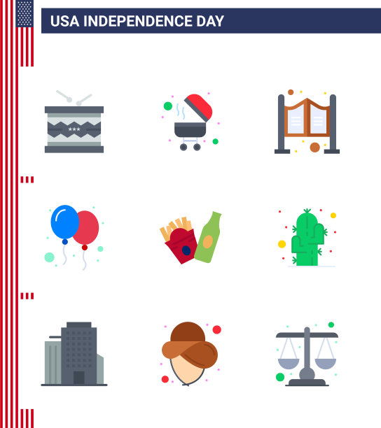 股票图标包装美国第9天线标志和图片下载