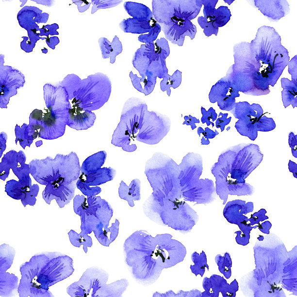 蓝色花朵图案图片下载