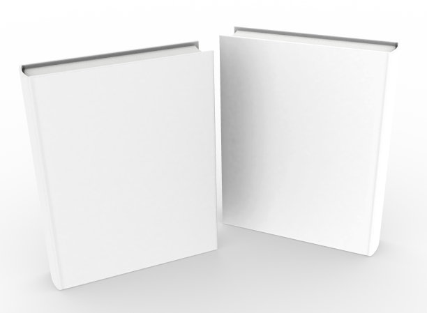 模板空精装书模型设置白色背景，3d渲染图片下载