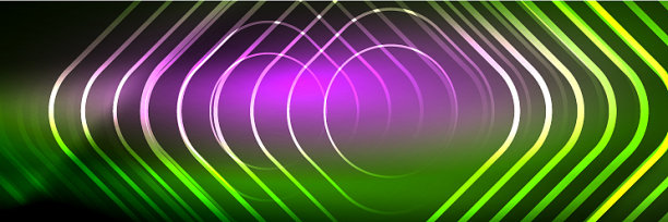 闪亮的霓虹灯发光的技术线高科技图片下载