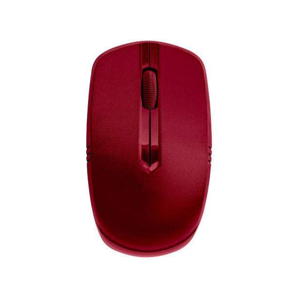 白色背景下的红色鼠标隔离。图片下载