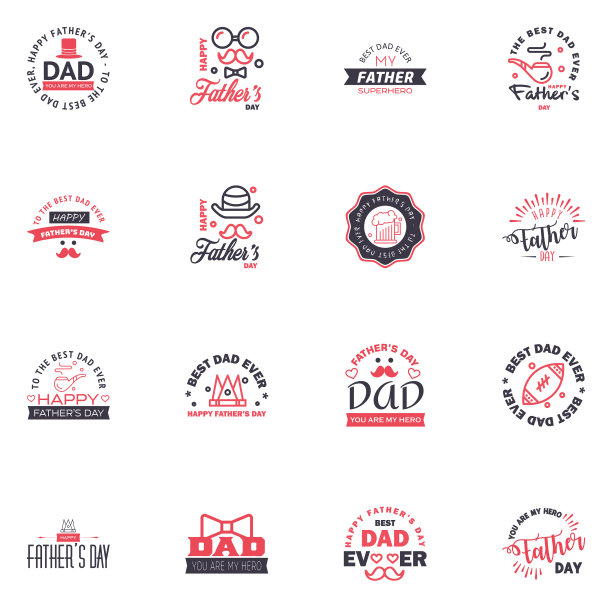 祝父亲节快乐手写字母16黑色和图片下载