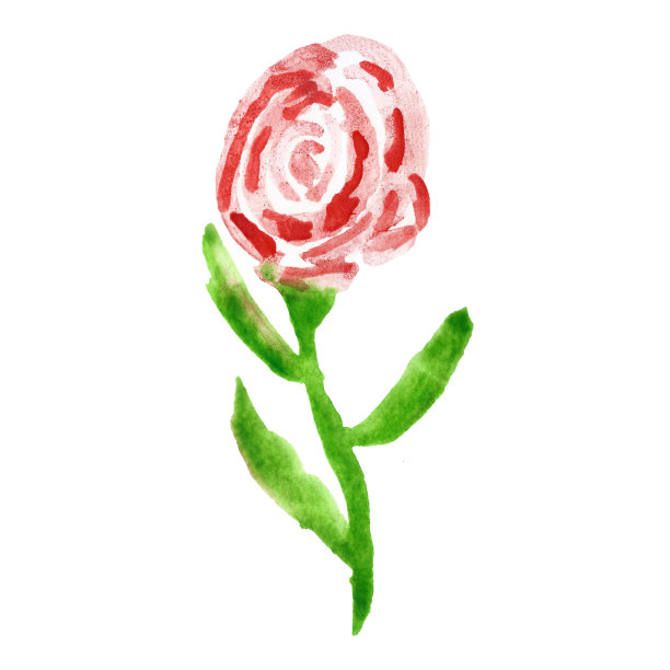 一套卡通水彩野花手绘的笔触在儿童的风格绘画。图片下载