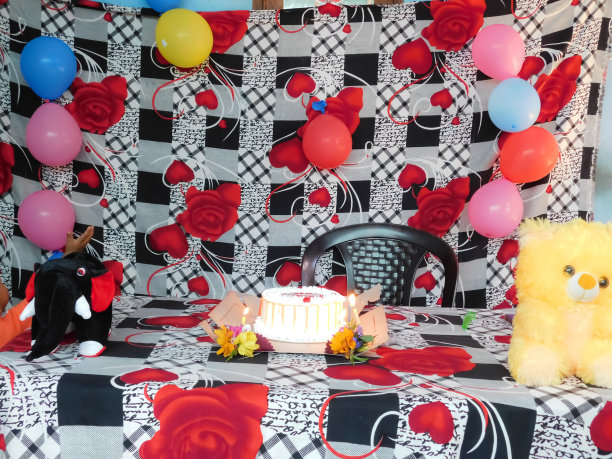 一个装饰在生日聚会的特写视图图片下载