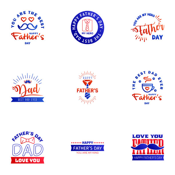 父亲节快乐，九蓝九红节日牵手图片下载