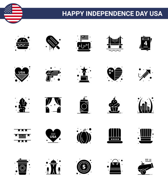 固体字形包装25美国独立日图片下载