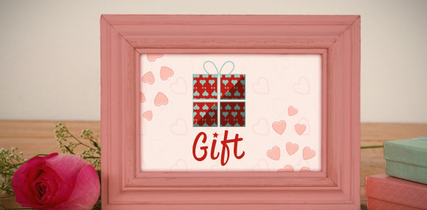 合成图像可爱的情人节信息在框架图片下载