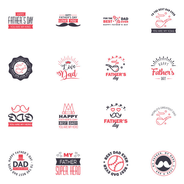 设置父亲节16黑色和粉色的设计图片下载