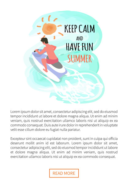 Keep Calm and Have Fun Summer厂牌，Man Waterbike图片下载