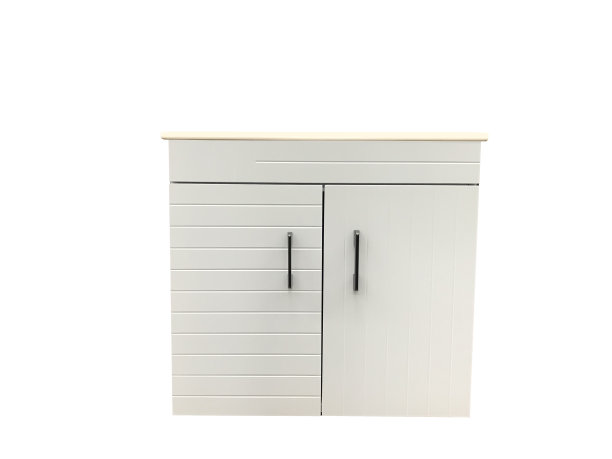 白色的橱柜孤立在白色的背景上，为家庭内部的最小设计。图片下载