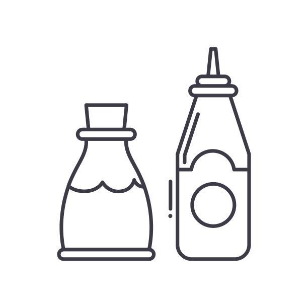 酱图标，线性孤立的插图，细线矢量，网页设计标志，大纲概念符号与可编辑的笔触在白色的背景。图片下载