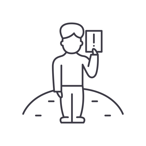 红牌概念图标，线性孤立的插图，细线矢量，网页设计标志，大纲概念符号与可编辑的笔画在白色的背景。图片下载