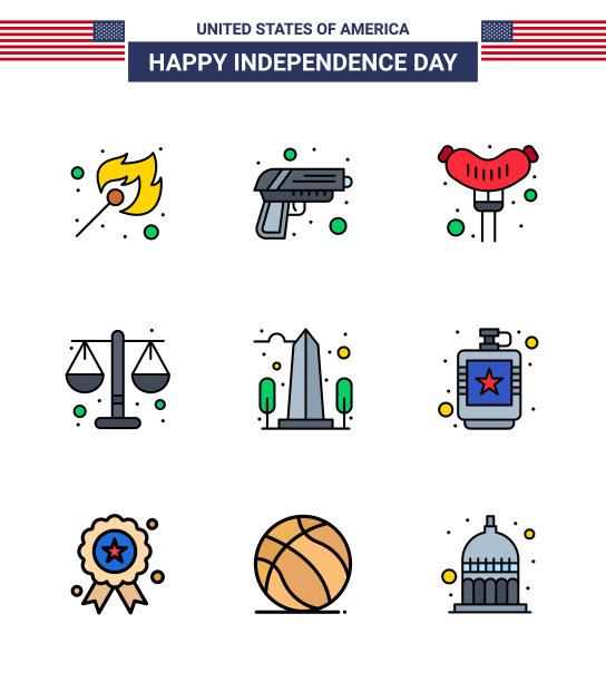 美国平填线标志着独立日图片下载