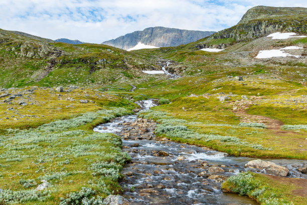 瑞典海拉格的山溪图片下载