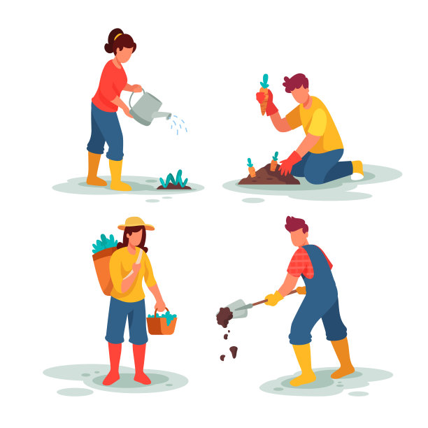 农民集合概念矢量图图片下载