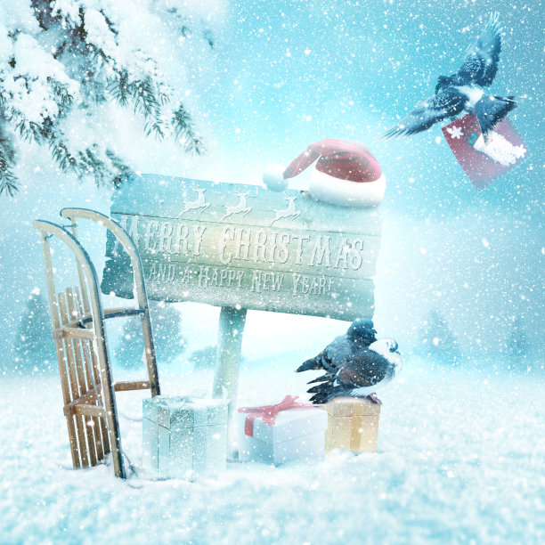 圣诞快乐，恭贺新禧。图片下载