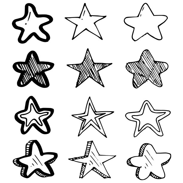 设置手绘星星图案涂鸦星星图片下载