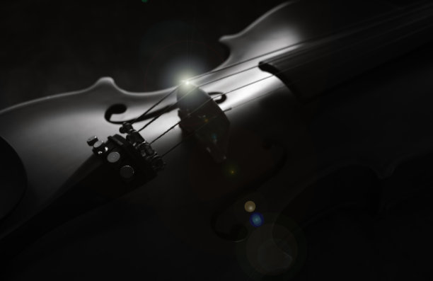 模糊的小提琴正面，黑白音色，图片下载