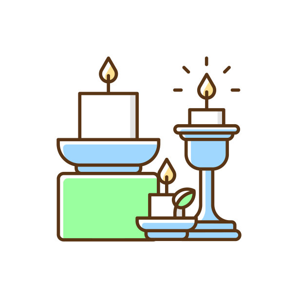 蜡烛和烛台RGB颜色图标图片下载