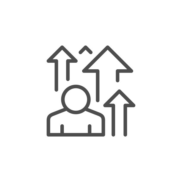 访客增长线轮廓图标图片下载