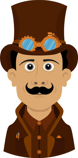 一个穿着与众不同的蒸汽朋克风格西装的男人图片下载