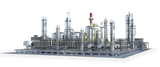 工厂。孤立在白色背景上。三维演示图片下载