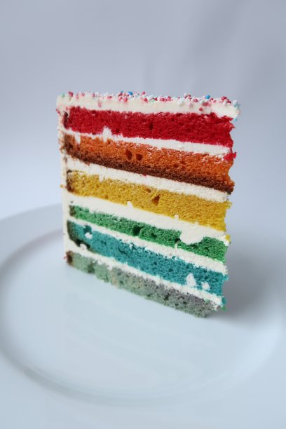 五彩缤纷的彩虹蛋糕图片下载