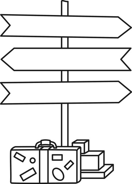 线条艺术黑白假期指针图片下载