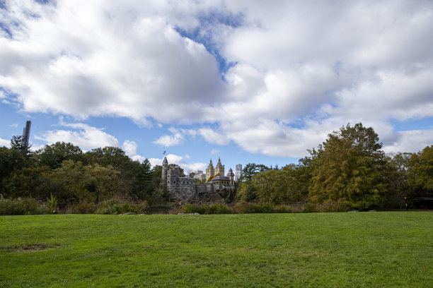 纽约中央公园的观景台城堡图片下载