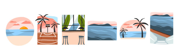 手绘抽象股票平面图形图片下载