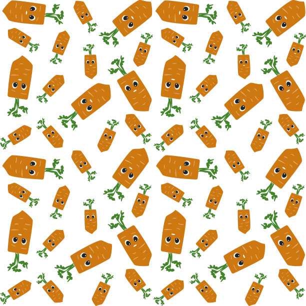 有趣的胡萝卜无缝图案打印在纸上图片下载