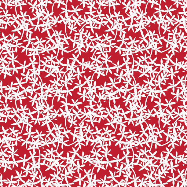 红色热带植物叶无缝模式图片下载