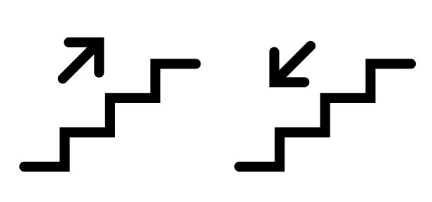 楼梯上下楼梯的象形文字，公共图标图片下载