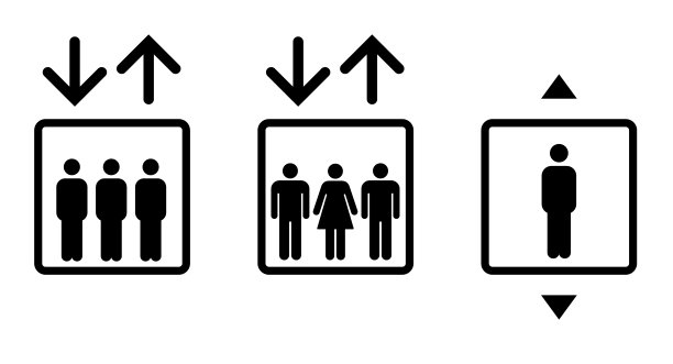 电梯象形图，公共图标集图片下载