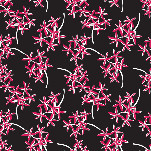 紫色热带植物叶无缝图案图片下载