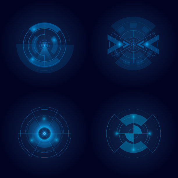 Hud未来元素孤立在黑暗图片下载